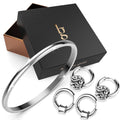 Boxed Precious Jewels 2 Pair of Earrings and Bangle Set in White Gold