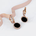 Boxed Bullion Gold Elite watch and Earrings Set Embellished with Crystals in Rose Gold and Black