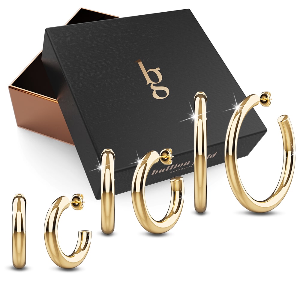 Boxed Creole C-Hoop 3 Pc Earrings Set