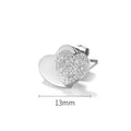 Boxed Glittery Heart 2 Pair Stud Earrings in White and Rose Gold