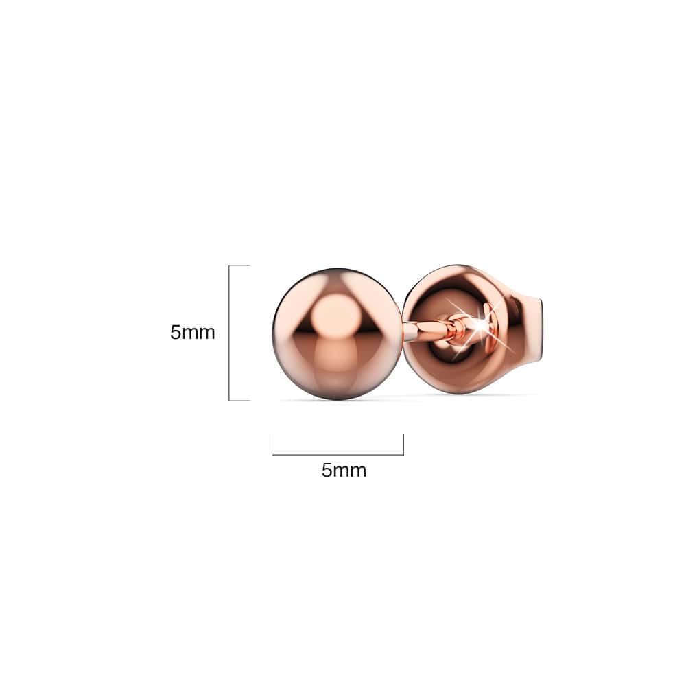 Boxed Back to Basic 3 Pair Stud Earrings Set in Rose Gold