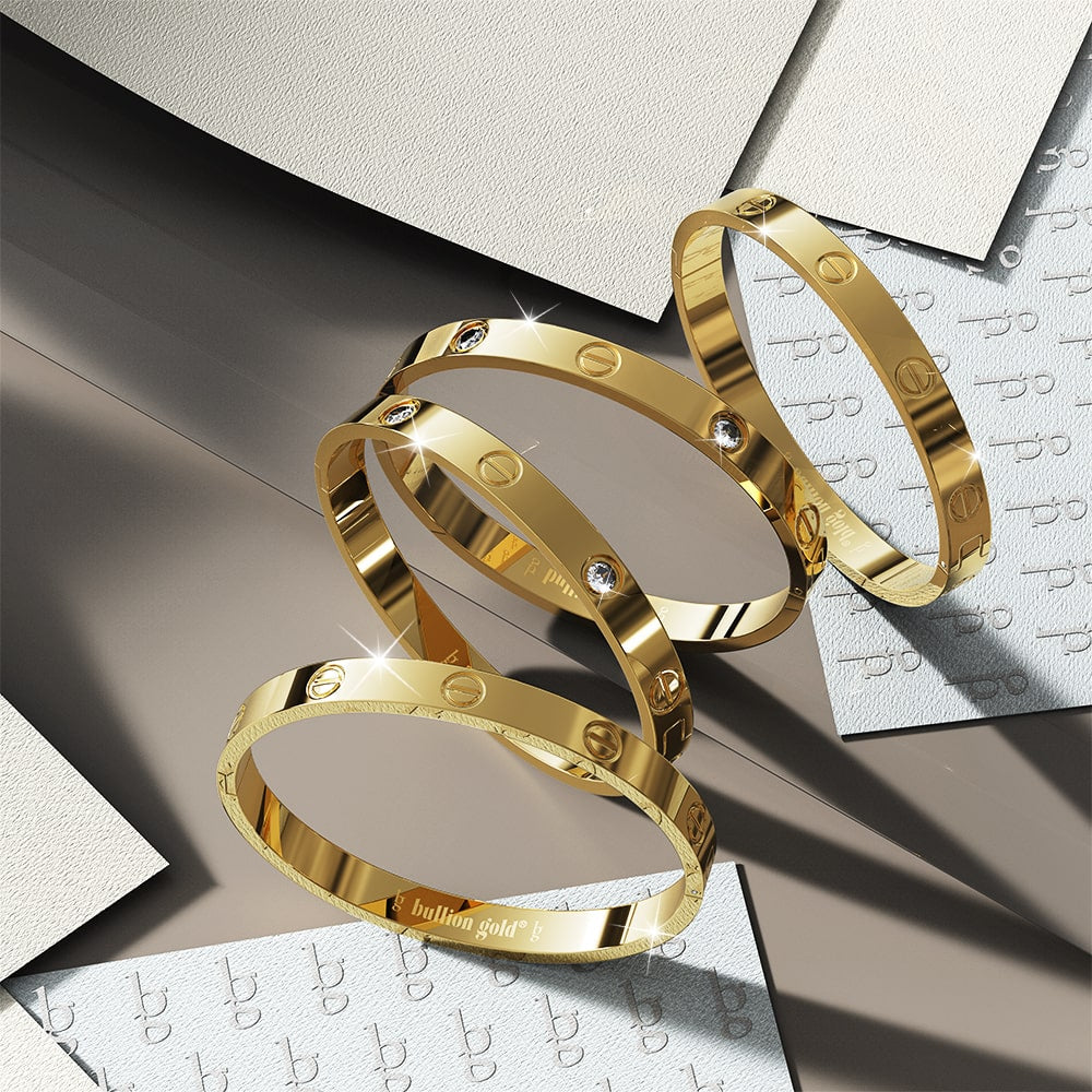 Boxed Carrie 3 Pc Tri-Tone Bangle Set