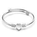Boxed Heart Motif Charmed 2 Pc Bangle in Rose and White Gold