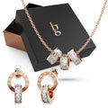 Boxed Born to Dazzle Necklace and Earrings Set in Rose Gold