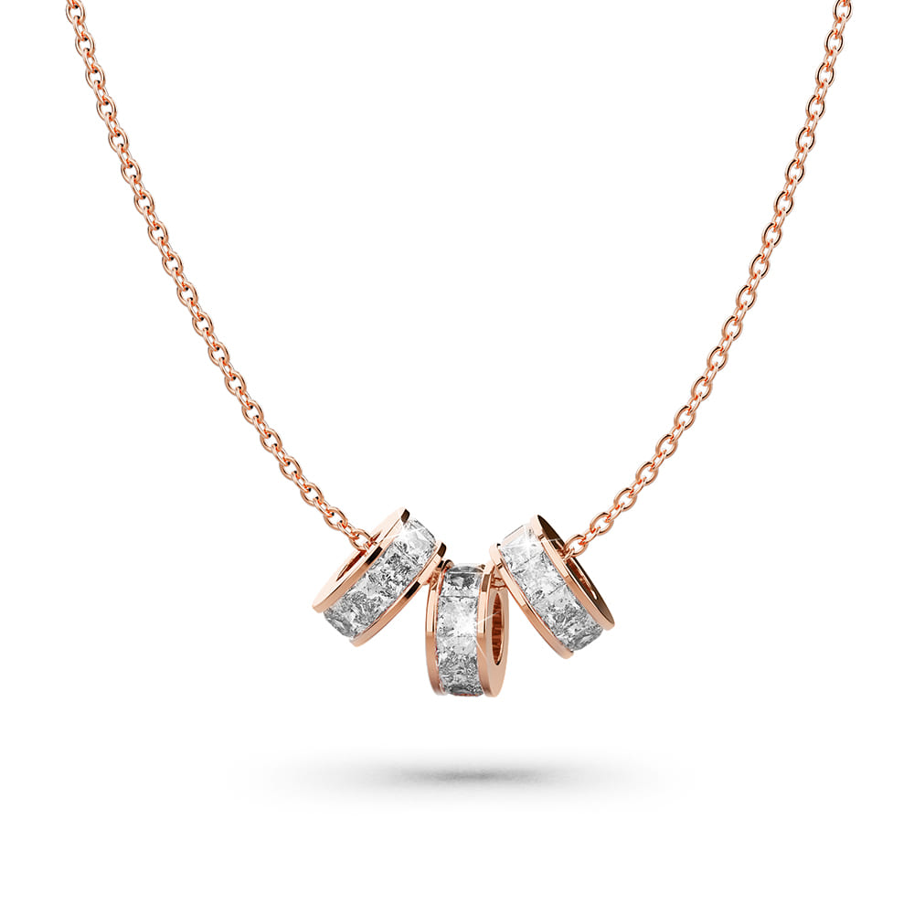 Boxed Born to Dazzle Necklace and Earrings Set in Rose Gold