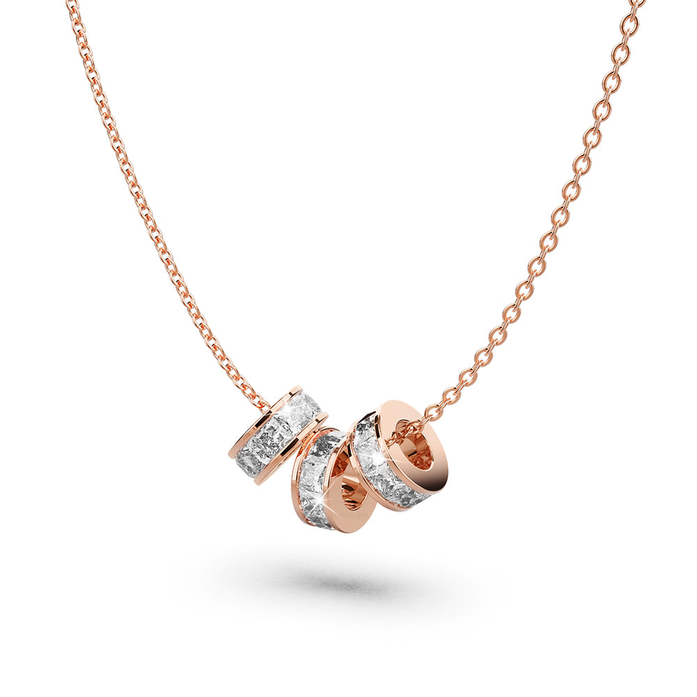 Boxed Born to Dazzle Necklace and Earrings Set in Rose Gold