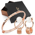 Boxed Capture of Beauty Bangle and Earrings Set in Rose Gold