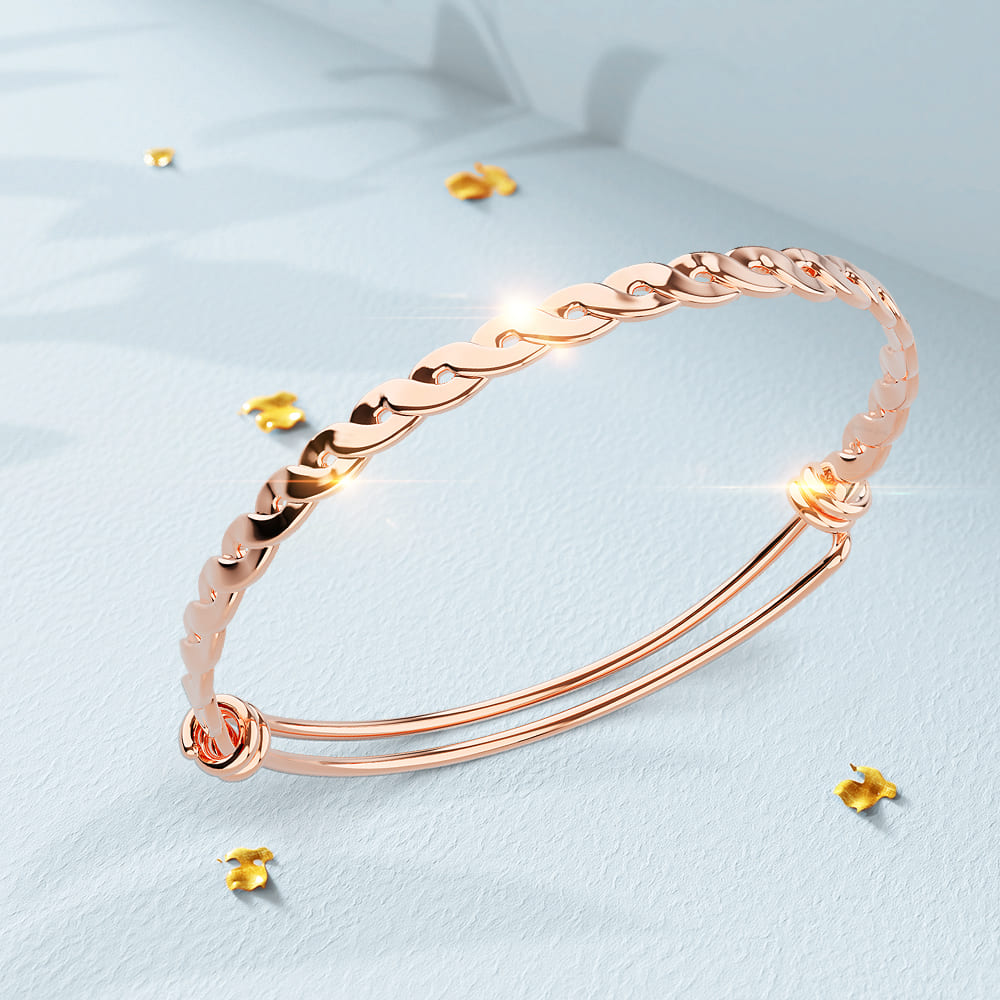 Boxed Capture of Beauty Bangle and Earrings Set in Rose Gold