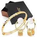 Boxed Capture of Beauty Bangle and Earrings Set in Gold