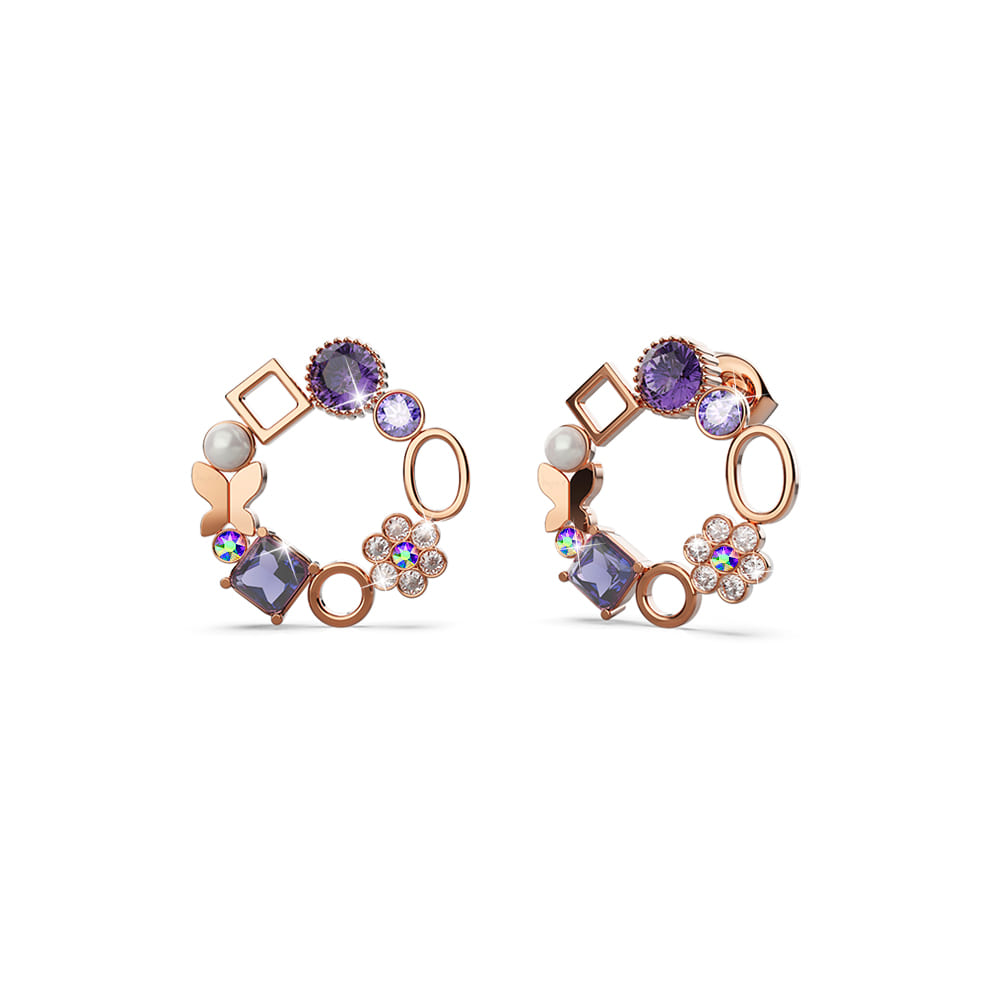 Boxed Spring Surprises Earrings and Ring Set Embellished with Swarovski¬Æ Crystals In Rose Gold