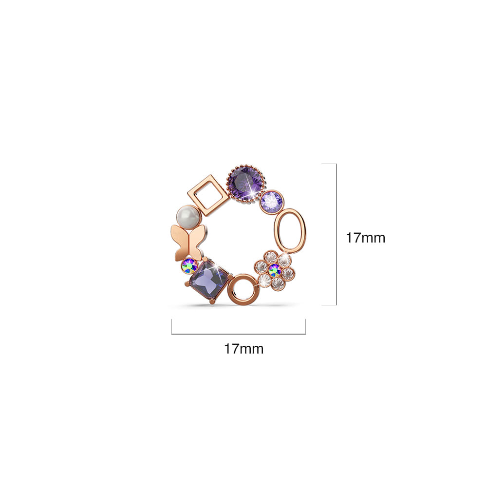 Boxed Spring Surprises Earrings and Ring Set Embellished with Swarovski¬Æ Crystals In Rose Gold