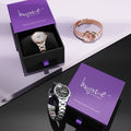 Boxed Krystal Couture Lustrous Dual Tone Watch With Ring Set Embellished With Swarovski¬Æ crystals