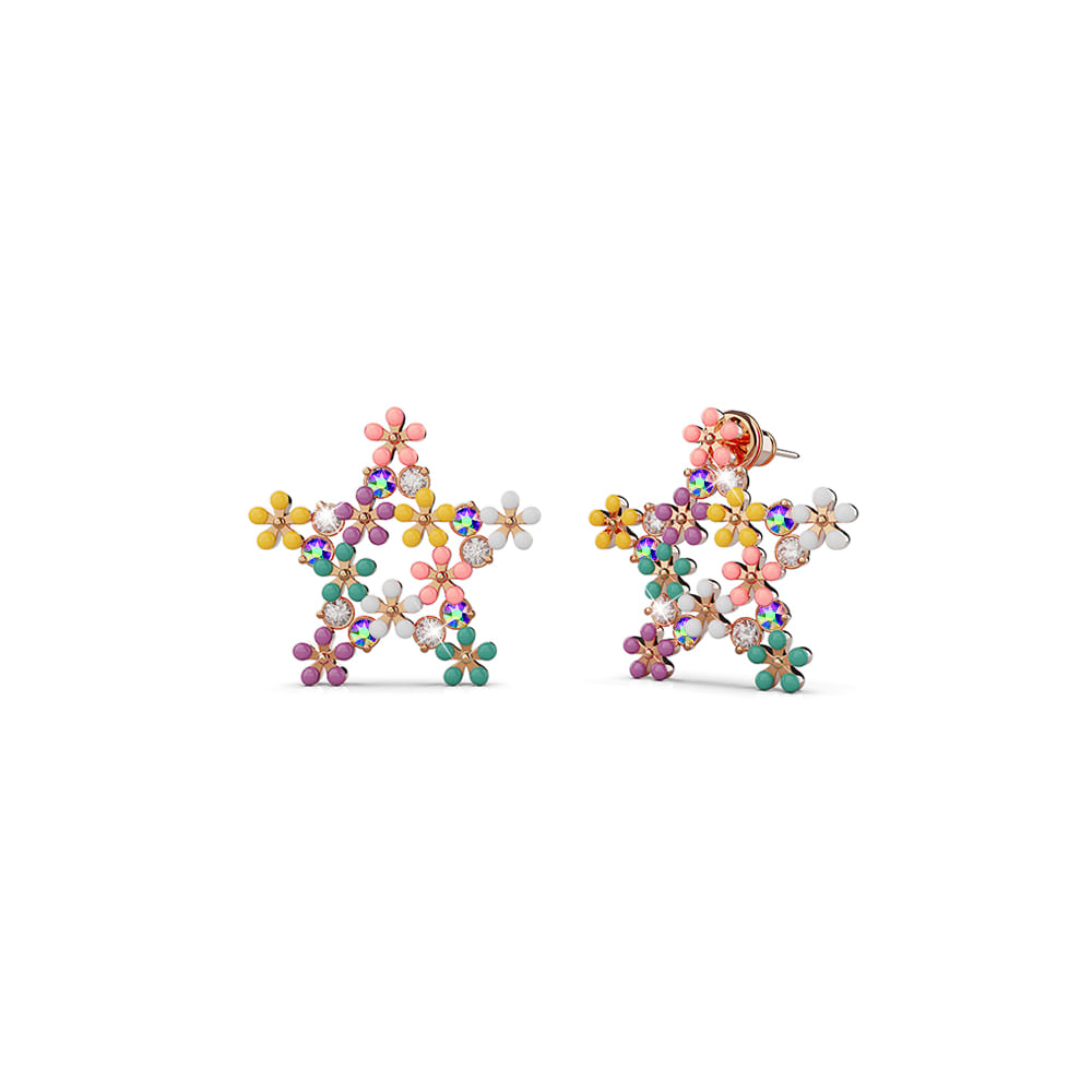 Boxed All in Bloom 3 Pc Earrings Set Embellished with Swarovski® Crystals In Rose Gold