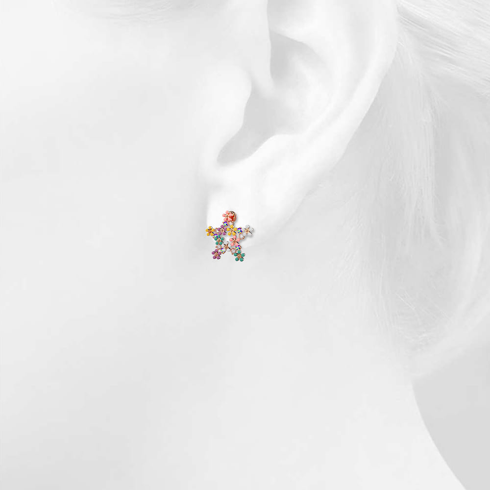 Boxed All in Bloom 3 Pc Earrings Set Embellished with Swarovski® Crystals In Rose Gold
