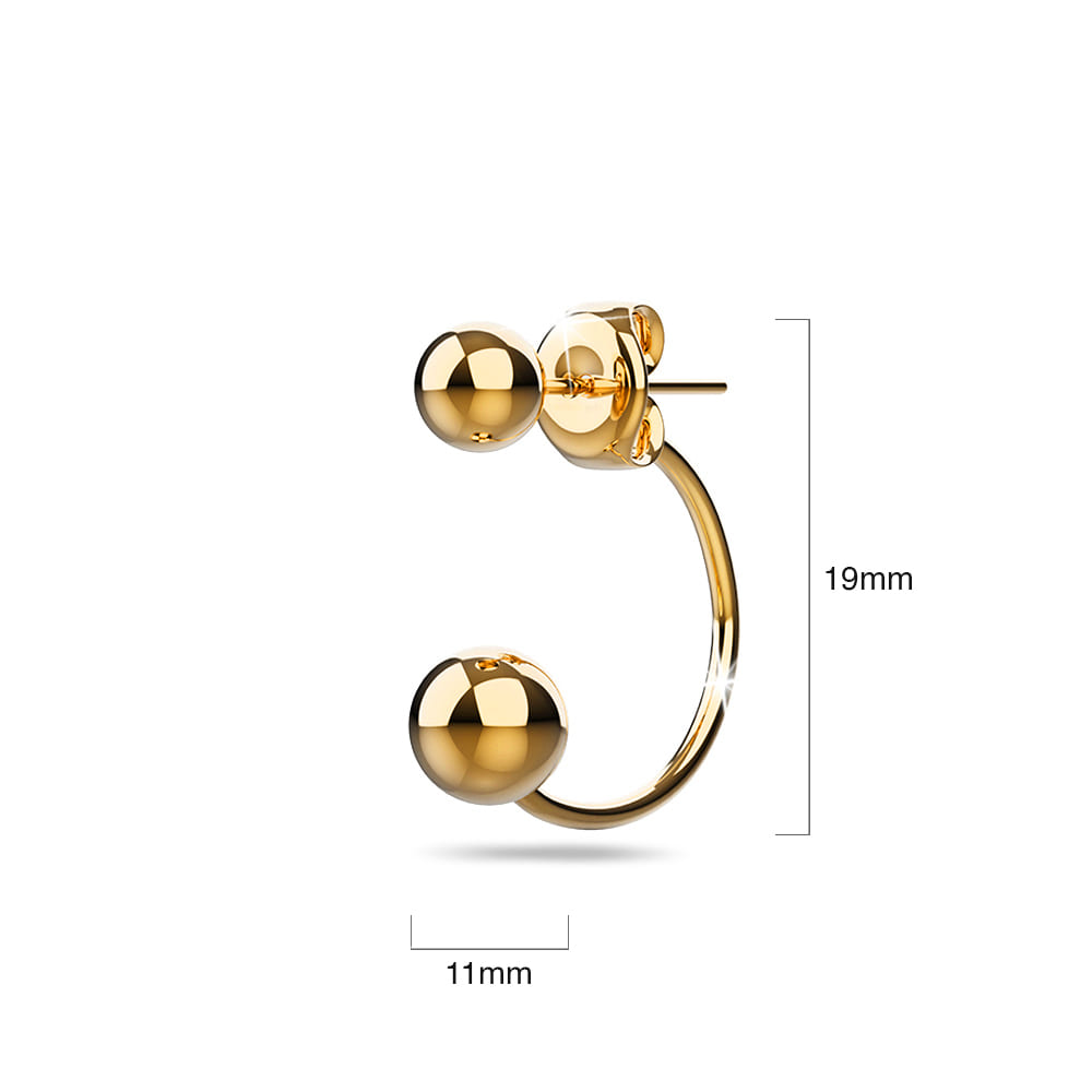 Boxed 3 Pairs of Gold Orb Earrings Set.