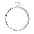 Boxed Delilah Choker Necklace and Cuff Bangle In White Gold