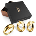 Boxed Pharaoh Earrings and Ring In Gold Set