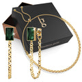 Boxed Chain Earrings & Necklace Set In Gold