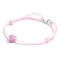 Angela Neon Pink Anklet & Beaded Charm Bracelet Set.