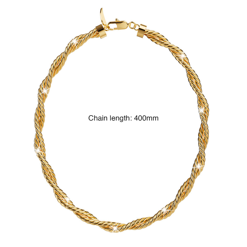 Boxed Bea Gold Double Twist Bracelet and Necklace Set