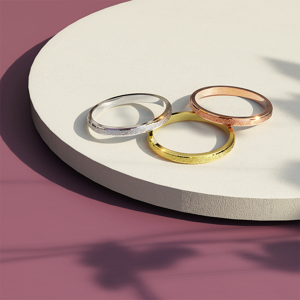 set of 5 stack rings, solid bronze ring, geometric... Boxed 2 Pieces Stacker Ring in Gold