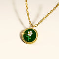 Boxed Verdant Floral Necklace and Stud Earring Set in Gold