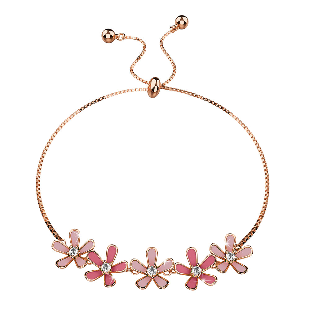 Boxed Petalia Pink Jewellery Set Embellished with Swarovski¬Æ Crystals in Rose Gold