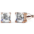 Boxed Square-Cut Stud Jewellery Set with Swarovski Crystal in Rose Gold