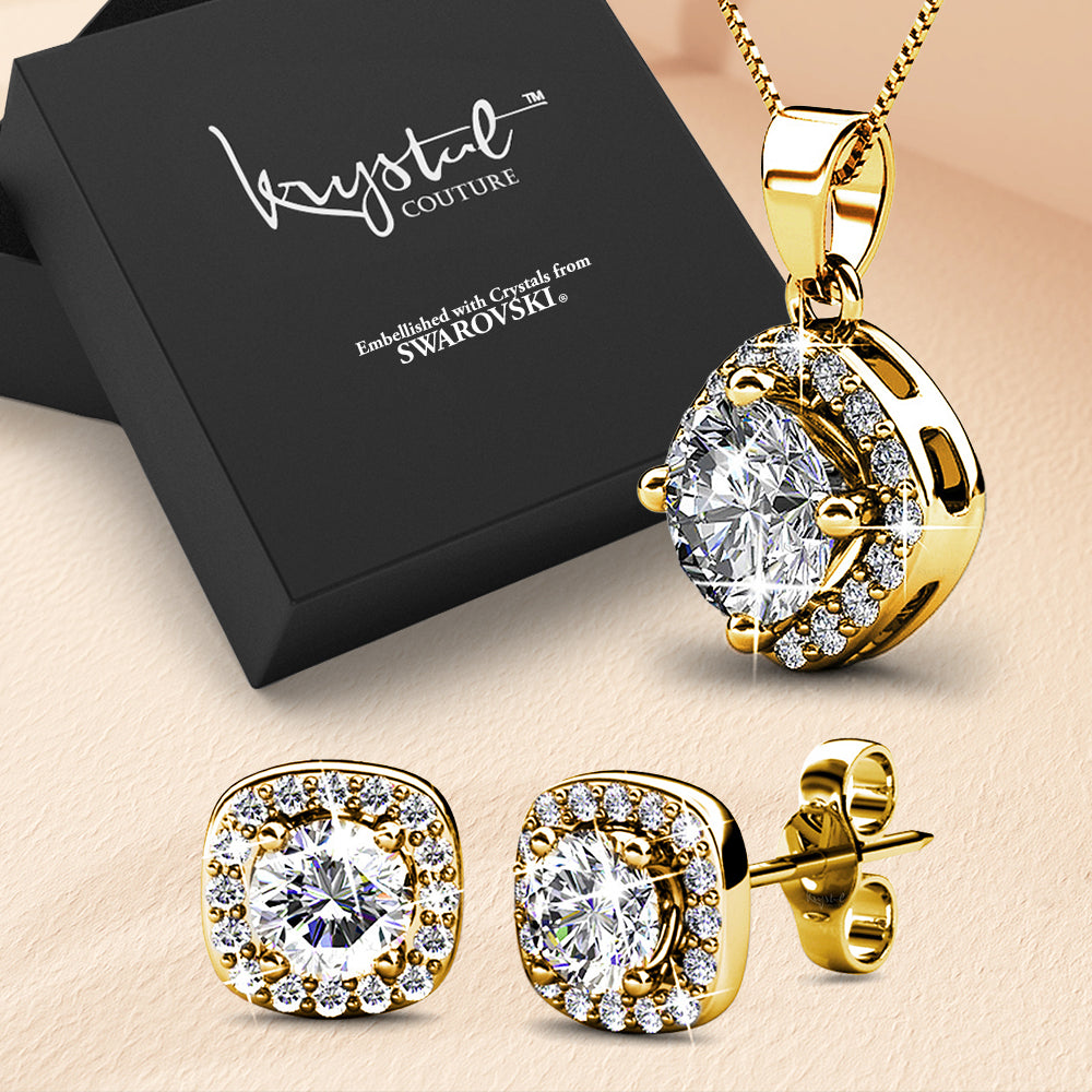 Boxed Lux Necklace And Earrings Set Embellished with SWAROVSKI® crystals