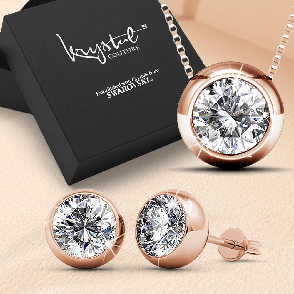 Boxed Opulence Necklace And Earrings Set Embellished with SWAROVSKI® Crystals