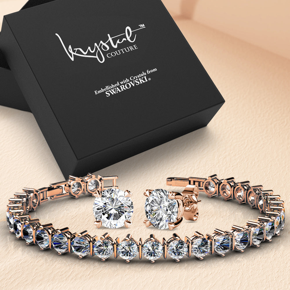 Boxed Luxury Bracelet Set Embellished with SWAROVSKI® Crystals