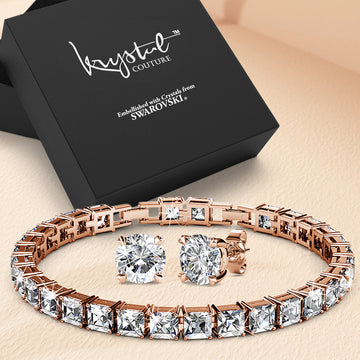 Boxed Bracelet and Earrings Set Embellished with SWAROVSKI® Crystals