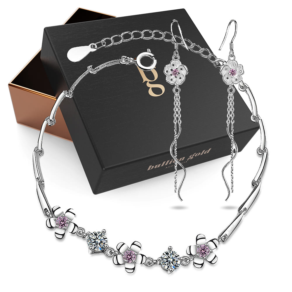Boxed Florina Latifah Bracelet and Earrings Set - Brilliant Co