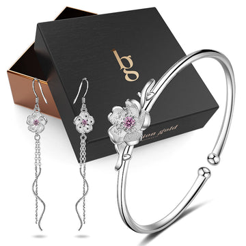 Boxed Blossom Latifah Bangle and Earrings Set