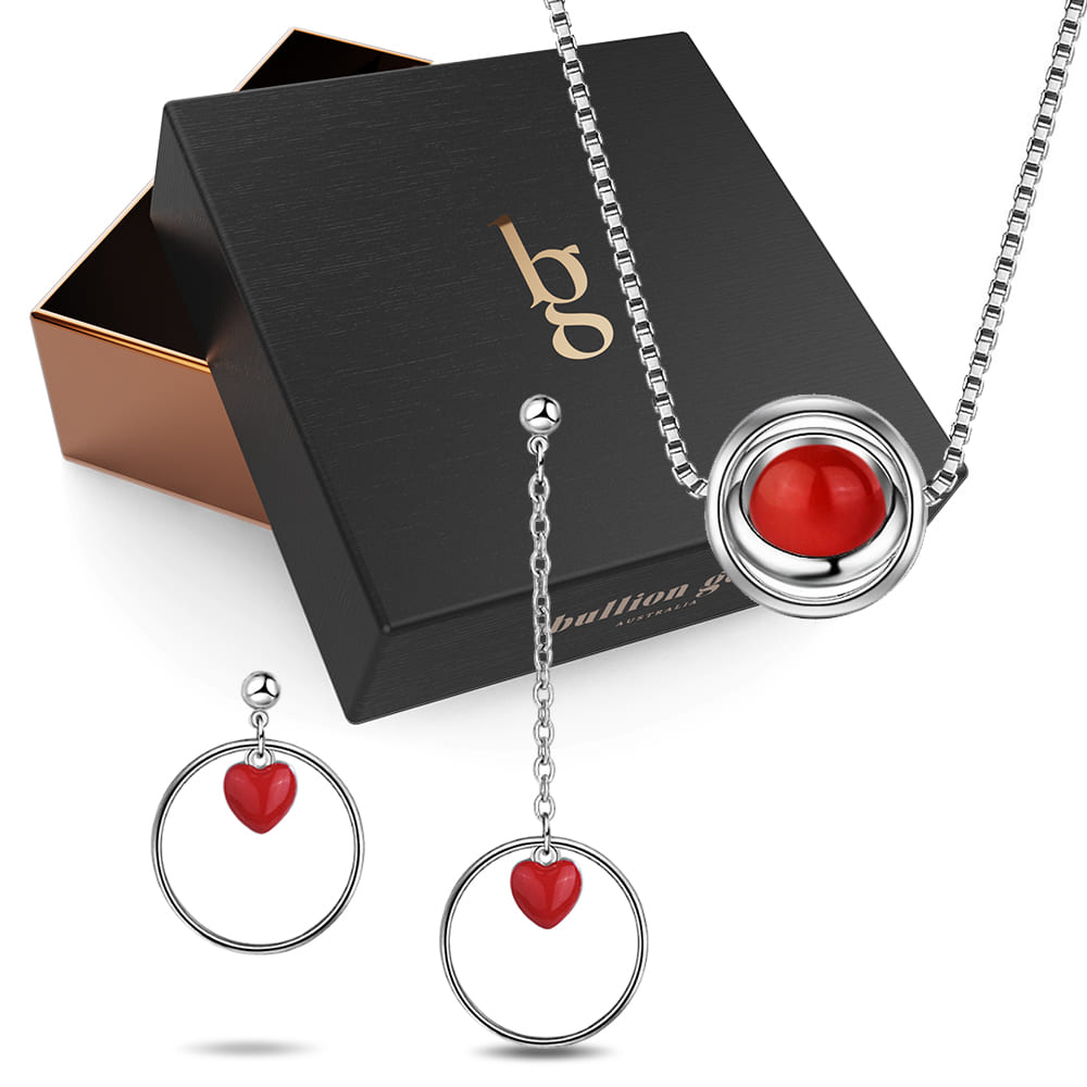 Boxed Mystick Love Necklace and Earrings Set - Brilliant Co