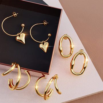 Boxed Be Gold-geous 3 Piece Earrings Set