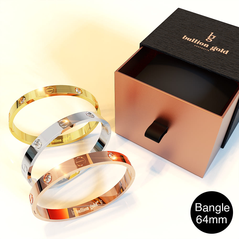 Boxed Carrie 3 Pc Tri-Tone Bangle Set