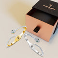 Boxed Serpent Cuff Bangle Set in Gold and White Gold