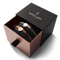 Boxed Heart Motif Charmed 2 Pc Bangle in Rose and White Gold