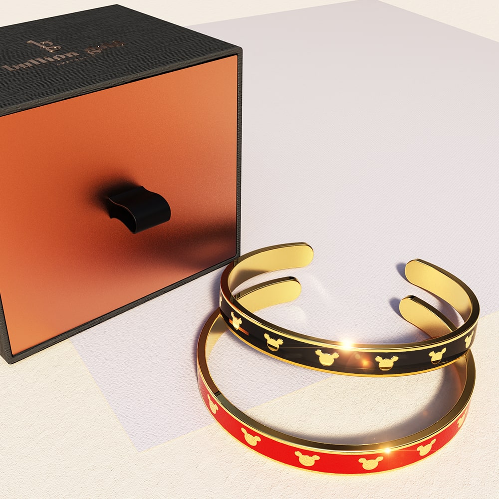 Boxed Beauty with Love Earrings and Bangle Set in White Gold