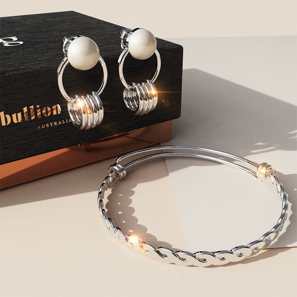 Boxed Capture of Beauty Bangle and Earrings Set
