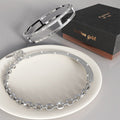 Boxed Delilah Choker Necklace and Cuff Bangle In White Gold