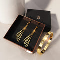 Boxed Royal Tassels & Gold Stainless Steel Bangle Set