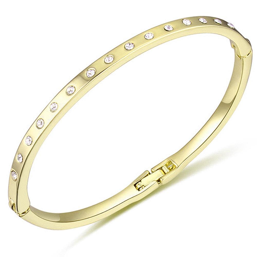 In-Line Bangle Gold Embellished with Swarovski® crystals