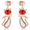 Magical Cat Earrings Embellished with Swarovski  crystals