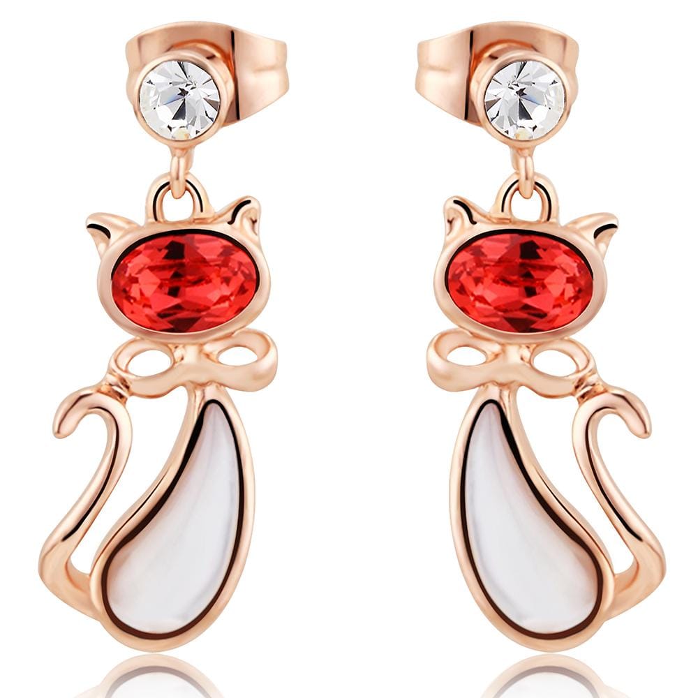 Magical Cat Earrings Embellished with Swarovski  crystals