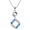 Melite Necklace Made Blue Embellished with Swarovski  crystals