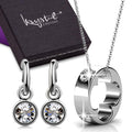 Boxed Necklace and Earrings Set Embellished with Swarovski crystals - Brilliant Co