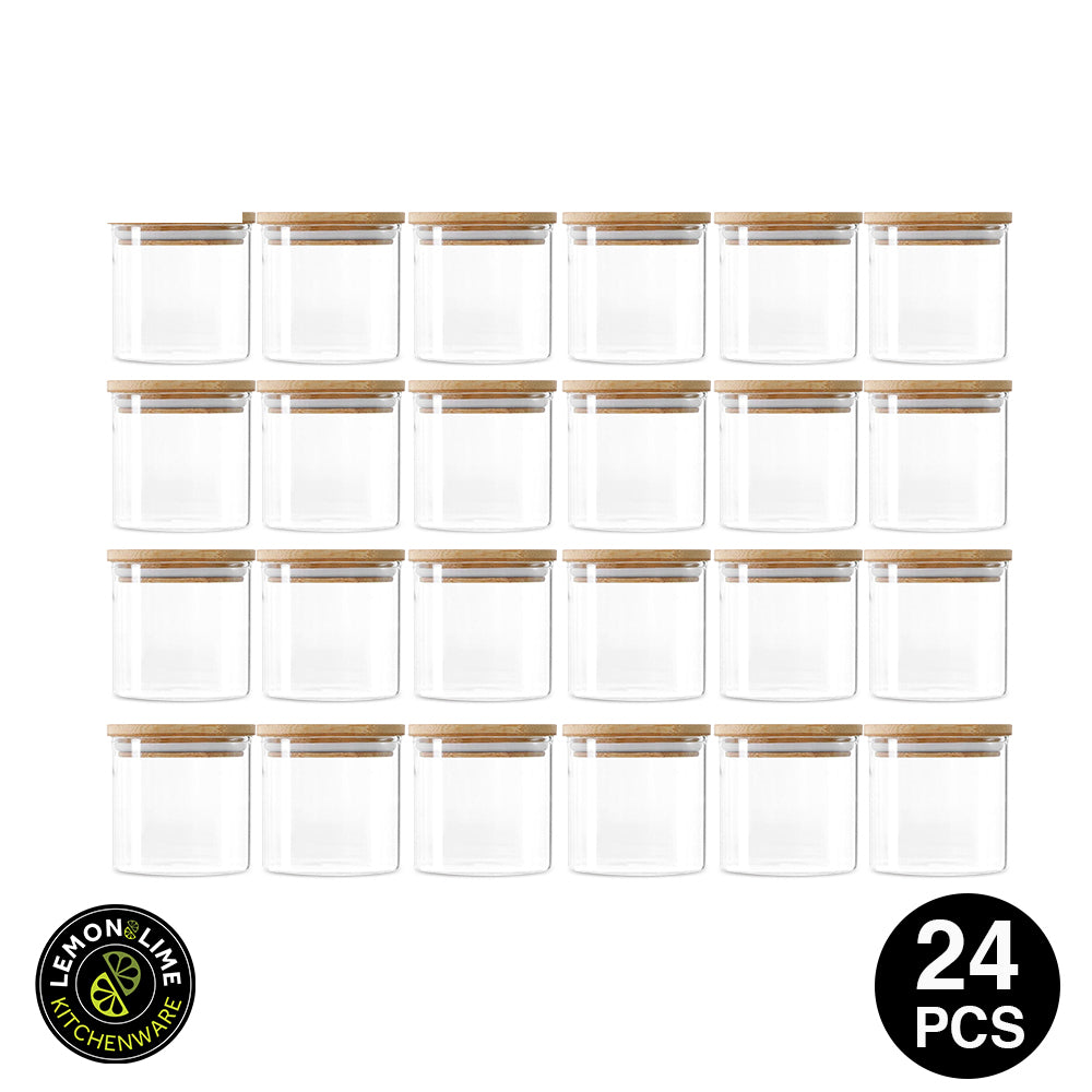 Lemon & Lime 350ML CAMDEN GLASS JAR BAMBOO LID 24PCS