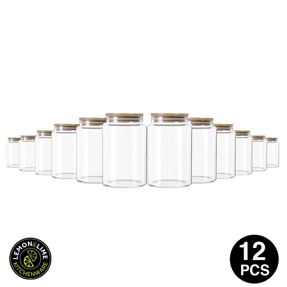 Lemon & Lime 930ML CAMDEN GLASS JAR BAMBOO LID 12PCS
